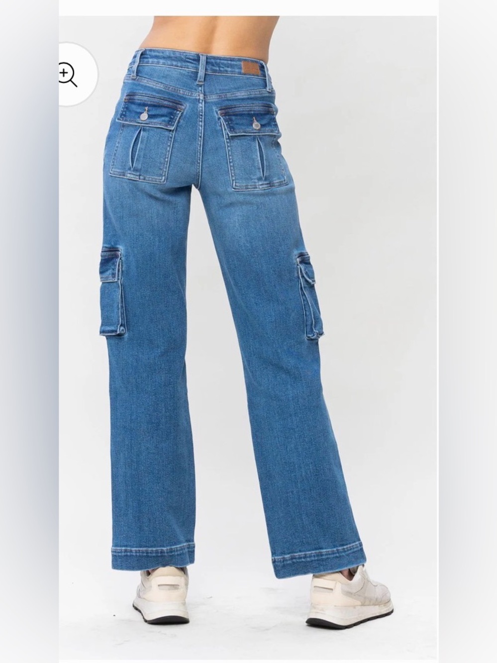 Judy Blue Wide Leg Cargo Jeans High Waisted Size 11 / 30 - Picture 2 of 11